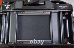 2Lens Exc+5 Pentax 6x7 67 TTL Mirror Up Film Camera 75mm 200mm Lens JAPAN