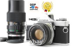 2Lens NEAR MINT Olympus OM-1 Silver Auto-s 50mm F/1.8 Film Camera From JAPAN