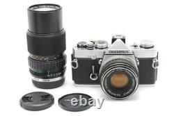 2Lens NEAR MINT Olympus OM-1 Silver Auto-s 50mm F/1.8 Film Camera From JAPAN