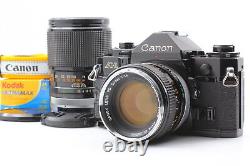 2Lens Near MINT Canon A-1 A1 SLR 35mm Film Camera FD 50mm, 135mm From JAPAN