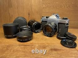 2 Lens Exc+5 Pentax SL Film Camera 55mm 135mm Lens with Teleconverter From JP