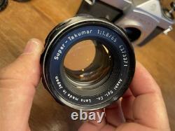 2 Lens Exc+5 Pentax SL Film Camera 55mm 135mm Lens with Teleconverter From JP