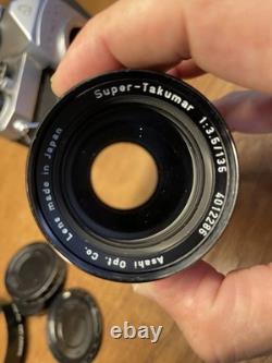 2 Lens Exc+5 Pentax SL Film Camera 55mm 135mm Lens with Teleconverter From JP