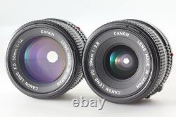 2 Lens MINT Canon AE-1 Program Black Film Camera NFD 50mm f1.4 28mm f2.8 JAPAN