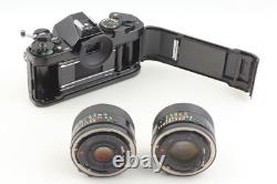 2 Lens MINT Canon AE-1 Program Black Film Camera NFD 50mm f1.4 28mm f2.8 JAPAN