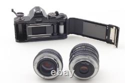 2 Lens MINT Pentax MX Black Film Camera M 50mm f1.7 / 24-35mm f3.5 From JAPAN