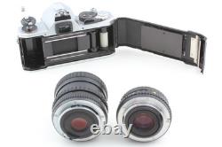 2 Lens MINT Pentax MX Silver 35mm Film Camera SMC-M 50mm f/1.7 + 28-50mm JAPAN