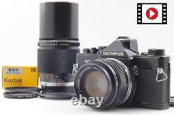 2 Lens? N MINT? Olympus OM-2 35mm SLR Film Camera Zuiko MC 50mm f1.4 E. Zuiko 200mm