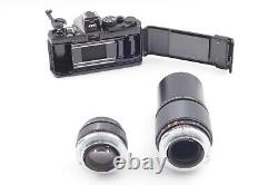 2 Lens? N MINT? Olympus OM-2 35mm SLR Film Camera Zuiko MC 50mm f1.4 E. Zuiko 200mm