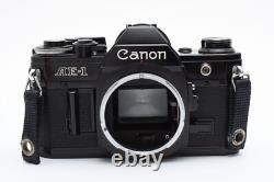 2 Lens Near Mint Box Canon AE-1 Black 35mm SLR Film Camera FD 50mm F1.8 JAPAN