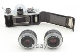 2 Lens Top MINT Pentax MX Silver Film Camera M 50mm f1.7/ 28mm f2.8 From JAPAN