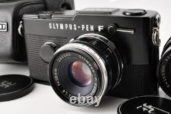 3Lens N Mint Olympus PEN FT 35mm Film Camera Black with38mm f/1.8 Japan #1114
