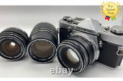 3 Lens Near MINT Olympus OM-1 SLR Film Camera 28mm 50mm 135mm From JAPAN