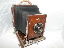 8x10 Deardorrf large format view camera kit with normal lens, case, two holders