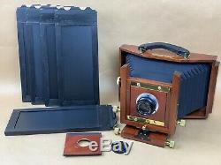 ALT VIEW WA 410 Wooden Camera 4x10 with 9-1/2 In. Artar Lens & 5 Film Holders-Rare