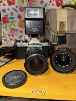 ASAHI PENTAX K1000 SLR 35mm Film Camera + TAKUMAR-A 28-80 Zoom Lens +Plus Extras