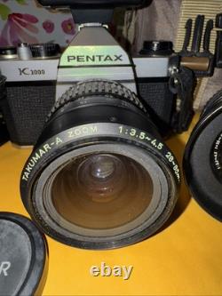 ASAHI PENTAX K1000 SLR 35mm Film Camera + TAKUMAR-A 28-80 Zoom Lens +Plus Extras