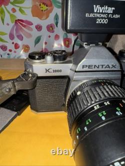 ASAHI PENTAX K1000 SLR 35mm Film Camera + TAKUMAR-A 28-80 Zoom Lens +Plus Extras