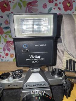 ASAHI PENTAX K1000 SLR 35mm Film Camera + TAKUMAR-A 28-80 Zoom Lens +Plus Extras
