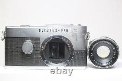 AS IS Olympus Pen F Half Frame Camera F. Zuiko Auto-S 38mm F/1.8 Lens