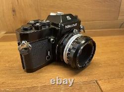 Almost Mint Nikon Nikomat EL Black Film Camera Nikkor H. C 50mm F/2 Lens /Japan