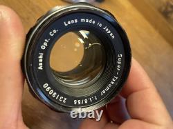 Almost Mint Pentax SL Film Camera Super Takumar 55mm F/1.8 Lens From Japan