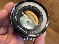 Almost Mint Pentax SL Film Camera Super Takumar 55mm F/1.8 Lens From Japan