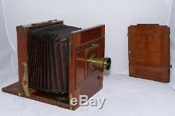 Antique Tailboard 10x12 Large Format Camera with16 H. Mackenstien brass lens