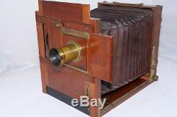 Antique Tailboard 10x12 Large Format Camera with16 H. Mackenstien brass lens