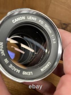 App Mint Canon FTb QL Black Film Camera FD 135mm F/3.5 Telephoto Lens From JPN