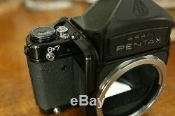 Asahi Pentax 67 6x7 Camera Kit with SMC 90mm 2.8 Lens + Flash + Extras READ