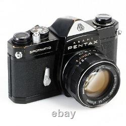 Asahi Pentax Spotmatic SP Black 35mm Film Camera w Super Takumar 50mm f1.4 Lens