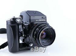 BRONICA ETRS 120 FILM MEDIUM FORMAT CAMERA OUTFIT 75mm LENS, AE-II FINDER GRIP