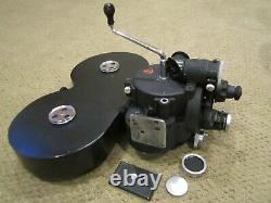 Bell & Howell Eyemo 35mm Movie Camera, Lens, Hand Crank, Wood Mag, Film Ready