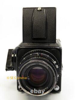 Black Hasselblad 500cm 500c/m Camera & Planar 80mm F2.8 T Lens, A12 Back & Wlf