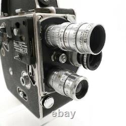 Bolex H8 H-8 (1941) 8mm Movie Film Camera with 3 Lens Fully Working S8-2176