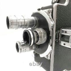 Bolex H8 H-8 (1941) 8mm Movie Film Camera with 3 Lens Fully Working S8-2176