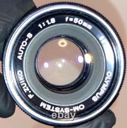 CLA'd Almost MINT Olympus OM-1 SLR Film Camera Black 50mm f1.8 Lens JAPAN