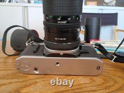 Canon AE-1 35mm SLR Film Camera, FD 50mm, FD 135mm, Doubler, Manuals, Tested