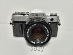 Canon AE-1 35mm SLR Film Camera With 50mm FD lens Film Tested & Working Great