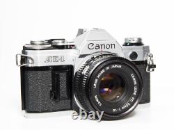 Canon AE-1 35mm SLR Film Camera with 50mm f1.8 Lens Tested & Working