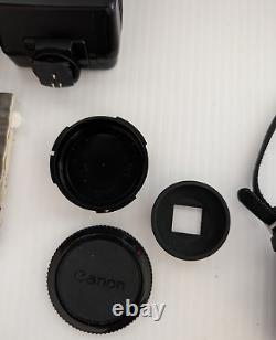 Canon AE-1 35mm SLR Film Camera with 50mm f/1.8 FD Lens, VTG Strap and more-read