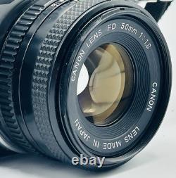 Canon AE-1 35mm SLR Film Camera with Canon 50mm f/1.8 FD Lens-Tested With Case