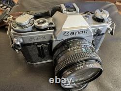Canon AE-1 35mm SLR Film Camera with Hoya 52mm. Tested. Plus Zoom lens