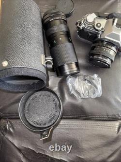 Canon AE-1 35mm SLR Film Camera with Hoya 52mm. Tested. Plus Zoom lens