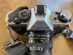 Canon AE-1 Program 35mm SLR Film Camera 50MM & 135MM Lens Flash Bag Instructions