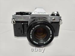 Canon AE-1 Program 35mm SLR Film Camera With50mm 11.8 Lens Film Tested & Working