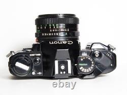 Canon AE-1 Program 35mm SLR Film Camera With 50mm FD Film Black TESTED
