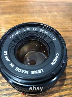 Canon AE-1 Program 35mm SLR Film Camera with 50mm 11.8 Lens, Canon Flash, Motor