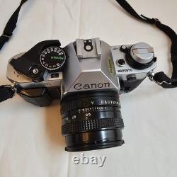 Canon AE-1 Program Black Film Camera FD NFD 50mm 1.4 Lens From JAPAN Great Cond